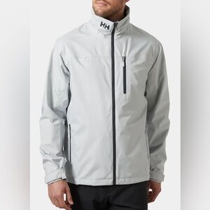 Helly Hansen Men's Crew 2.0 waterproof sailing jacket in light gray